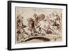 Horatius Cocles Defending the Tiber Bridge (Pen and Ink with Wash on Paper)-Sir Anthony Van Dyck-Framed Giclee Print