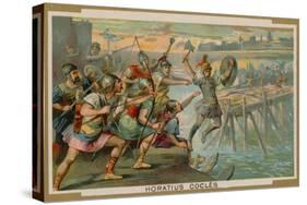 Horatius Cocles, Roman Soldier, Defending the Pons Sublicius Against the Invading Army of the…-null-Stretched Canvas