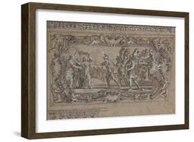 Horatius Slaying His Sister Horatia Outside the Walls of Rome: Design for a Ceiling Decoration…-Giacinto Gimignani Or Gemignano-Framed Giclee Print