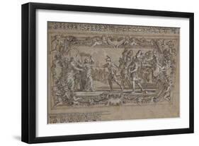 Horatius Slaying His Sister Horatia Outside the Walls of Rome: Design for a Ceiling Decoration…-Giacinto Gimignani Or Gemignano-Framed Giclee Print