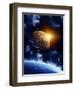 Horizontal Background With Maya Calendar And Earth-frenta-Framed Art Print