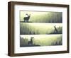 Horizontal Banners of Hills Coniferous Wood.-Vertyr-Framed Art Print