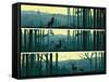 Horizontal Banners of Wild Animals in Hills Wood.-Vertyr-Framed Stretched Canvas