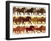 Horizontal Illustration Herd of Horses.-Vertyr-Framed Art Print