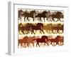 Horizontal Illustration Herd of Horses.-Vertyr-Framed Art Print