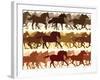 Horizontal Illustration Herd of Horses.-Vertyr-Framed Art Print