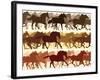 Horizontal Illustration Herd of Horses.-Vertyr-Framed Art Print