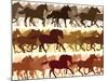 Horizontal Illustration Herd of Horses.-Vertyr-Mounted Art Print