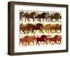 Horizontal Illustration Herd of Horses.-Vertyr-Framed Art Print