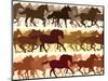 Horizontal Illustration Herd of Horses.-Vertyr-Mounted Art Print