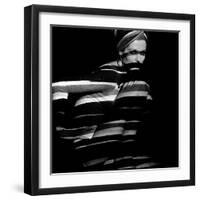 Horizontal Stripe Projection on Model, 1960s-John French-Framed Giclee Print