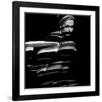 Horizontal Stripe Projection on Model, 1960s-John French-Framed Giclee Print