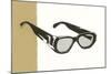 Horn Rim Eyeglasses-null-Mounted Art Print