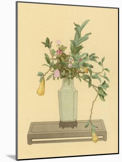 Horned Orange and Rose Used with a Vase Bearing the Signature of Chien-Lung to Form an Arrangement-Koun Ohara-Mounted Art Print