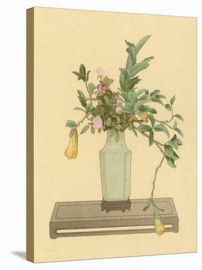 Horned Orange and Rose Used with a Vase Bearing the Signature of Chien-Lung to Form an Arrangement-Koun Ohara-Stretched Canvas