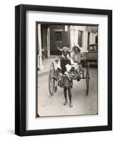 Horned Rickshaw Man in Bulawayo Southern Rhodesia-null-Framed Art Print