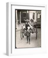 Horned Rickshaw Man in Bulawayo Southern Rhodesia-null-Framed Art Print