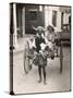 Horned Rickshaw Man in Bulawayo Southern Rhodesia-null-Stretched Canvas