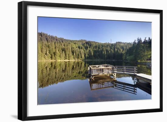 Hornisgrinde Mountain Reflecting in Lake Mummelsee-Markus Lange-Framed Photographic Print