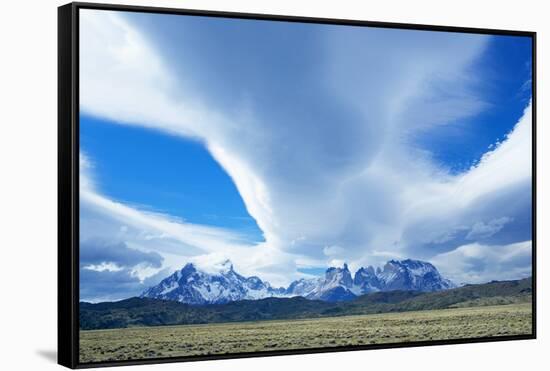 Horns of Paine Mountains, Torres Del Paine National Park, Patagonia, Chile, South America-Marco Simoni-Framed Stretched Canvas