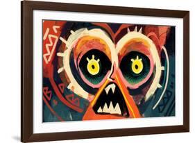 Horrific Scream Cubism Face. Carton Modern Art.-La Cassette Bleue-Framed Photographic Print