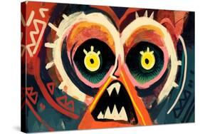 Horrific Scream Cubism Face. Carton Modern Art.-La Cassette Bleue-Stretched Canvas
