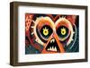 Horrific Scream Cubism Face. Carton Modern Art.-La Cassette Bleue-Framed Photographic Print