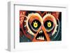 Horrific Scream Cubism Face. Carton Modern Art.-La Cassette Bleue-Framed Photographic Print