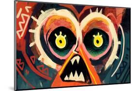 Horrific Scream Cubism Face. Carton Modern Art.-La Cassette Bleue-Mounted Photographic Print