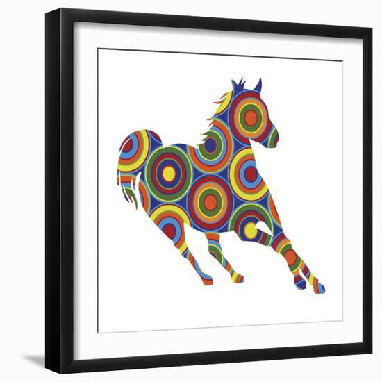 Horse Abstract Circles-Ron Magnes-Framed Giclee Print