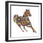 Horse Abstract Circles-Ron Magnes-Framed Giclee Print