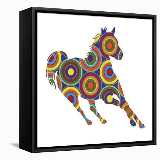 Horse Abstract Circles-Ron Magnes-Framed Stretched Canvas