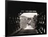 Horse and Buggy Viewed through Covered Bridge-null-Framed Photographic Print