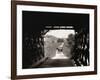 Horse and Buggy Viewed through Covered Bridge-null-Framed Photographic Print