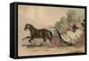 Horse and Carriage at Speed with a Lady at the Whip; Prostitution-English School-Framed Stretched Canvas