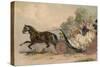 Horse and Carriage at Speed with a Lady at the Whip; Prostitution-English School-Stretched Canvas