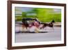 Horse and carriage drives in traffic down Central Park West in Manhattan, New York City, NY-null-Framed Photographic Print