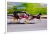 Horse and carriage drives in traffic down Central Park West in Manhattan, New York City, NY-null-Framed Photographic Print