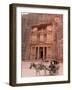 Horse and Carriage in Front of the Treasury (Al-Khazneh), Petra, Unesco World Heritage Site, Jordan-Christian Kober-Framed Photographic Print