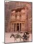 Horse and Carriage in Front of the Treasury (Al-Khazneh), Petra, Unesco World Heritage Site, Jordan-Christian Kober-Mounted Photographic Print