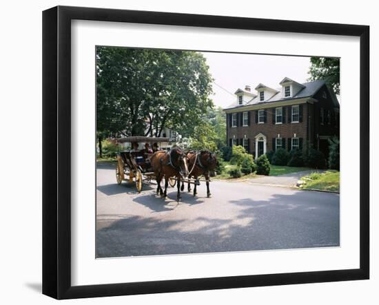 Horse and Carriage in Lee Avenue, Lexington, Virginia, United States of America, North America-Pearl Bucknall-Framed Photographic Print