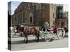 Horse and Carriage in Main Market Square, Old Town District, Krakow, Poland-R H Productions-Stretched Canvas