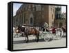 Horse and Carriage in Main Market Square, Old Town District, Krakow, Poland-R H Productions-Framed Stretched Canvas