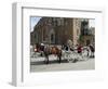 Horse and Carriage in Main Market Square, Old Town District, Krakow, Poland-R H Productions-Framed Photographic Print