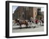 Horse and Carriage in Main Market Square, Old Town District, Krakow, Poland-R H Productions-Framed Photographic Print