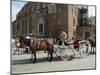 Horse and Carriage in Main Market Square, Old Town District, Krakow, Poland-R H Productions-Mounted Photographic Print