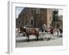 Horse and Carriage in Main Market Square, Old Town District, Krakow, Poland-R H Productions-Framed Photographic Print