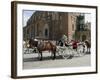 Horse and Carriage in Main Market Square, Old Town District, Krakow, Poland-R H Productions-Framed Photographic Print