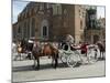 Horse and Carriage in Main Market Square, Old Town District, Krakow, Poland-R H Productions-Mounted Photographic Print