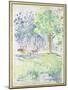 Horse and Carriage on a Woodland Road, after 1883 (Watercolour on White Wove Paper)-Berthe Morisot-Mounted Giclee Print